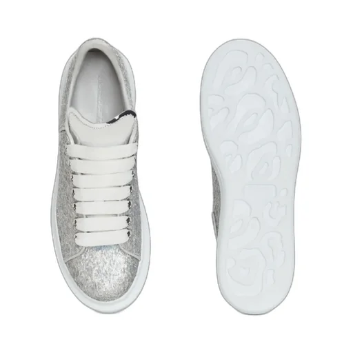 Holographic-Effect Lace-Up Sneakers