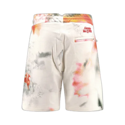 Tie-Dyed Logo Embroidered Bermuda Shorts