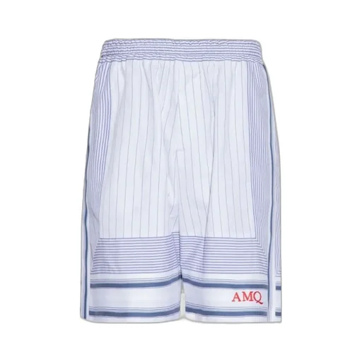 Logo Embroidered Striped Shorts