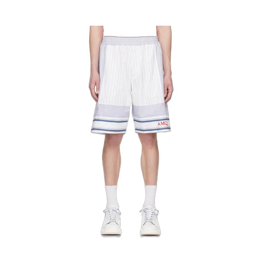 Logo Embroidered Striped Shorts