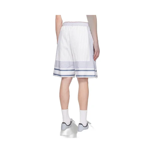 Logo Embroidered Striped Shorts