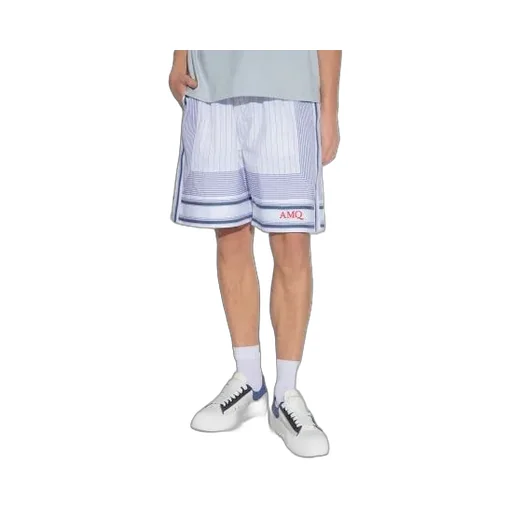Logo Embroidered Striped Shorts