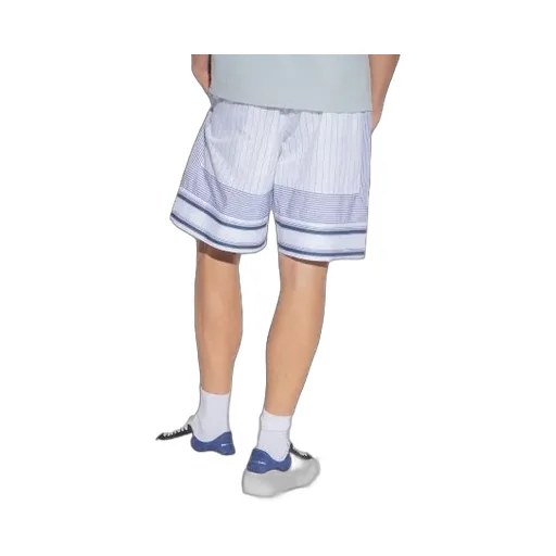 Logo Embroidered Striped Shorts