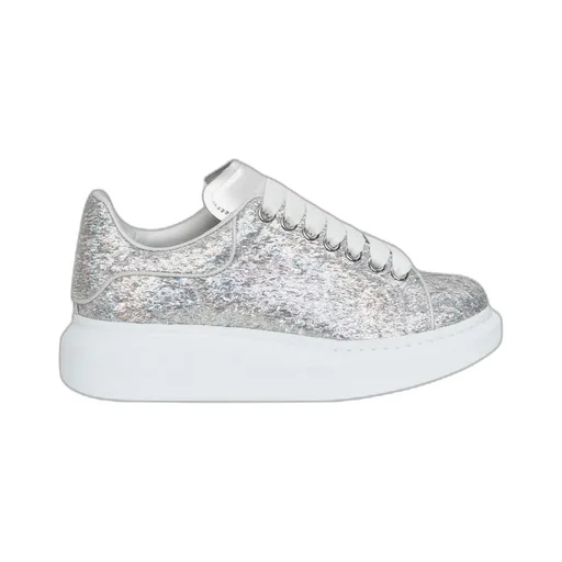 Holographic-Effect Lace-Up Sneakers