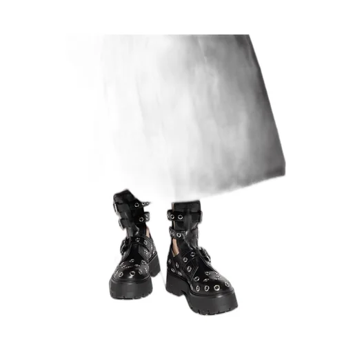 Eyelet Detailed Strappy Boots