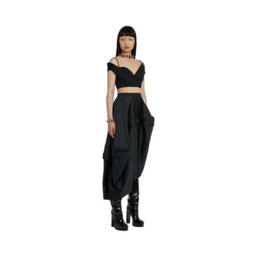 Trompe L'oeil Tailored Crop Top