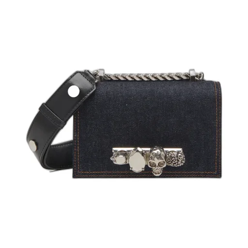 Mini Jewelled Denim Satchel Bag