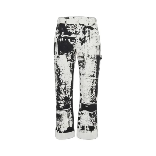 Fold-Printed Mid-Rise Cropped Jeans
