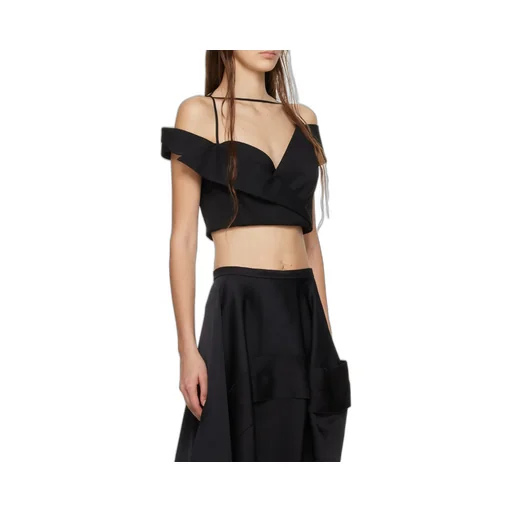 Trompe L'oeil Tailored Crop Top