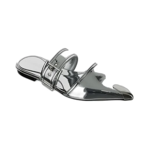 Pointed Toe Buckled Mules