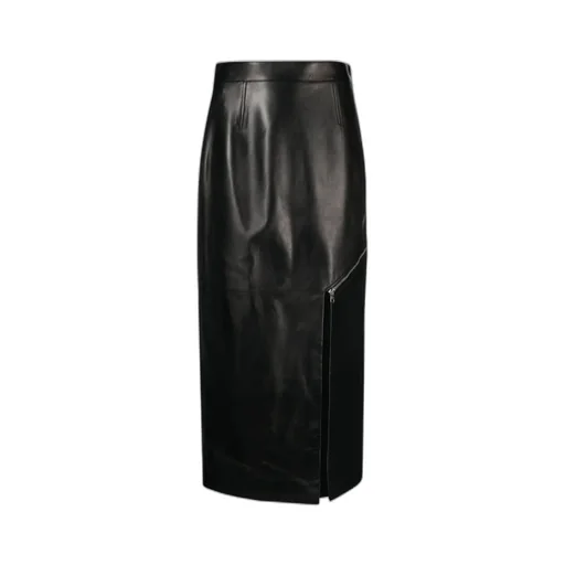 Belted Side-Slit Midi Skirt