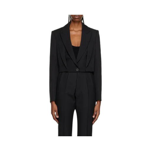 Cropped Knit Tailored Jacket