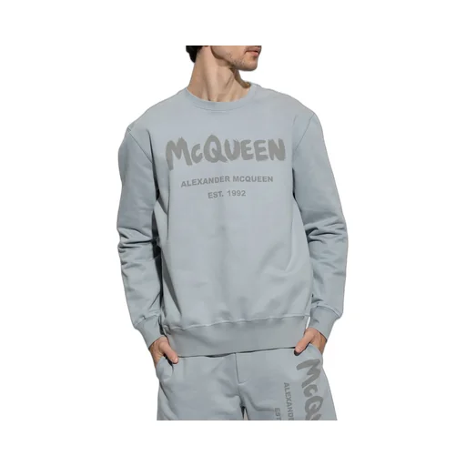 Graffiti Logo Printed Crewneck Sweatshirt