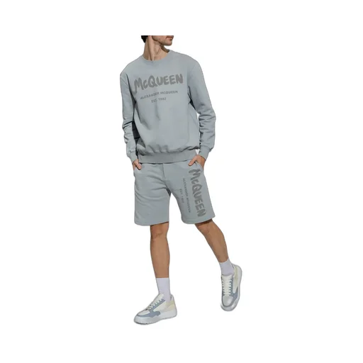 Graffiti Logo Printed Crewneck Sweatshirt