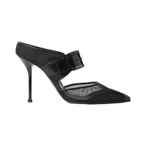 Punk Buckle Heeled Mules