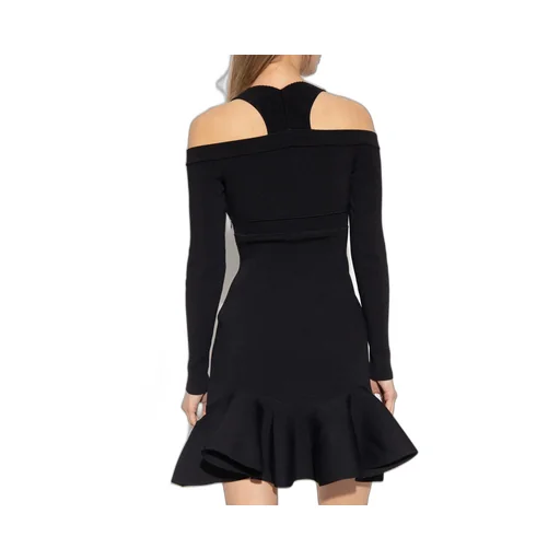 Ruffle Detailed Flared Mini Dress