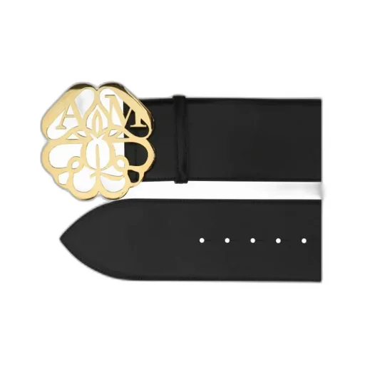Flower Logo Plaque Buckle Belt