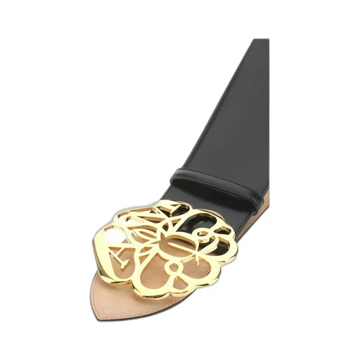 Flower Logo Plaque Buckle Belt