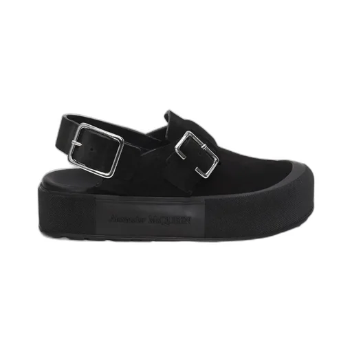 Buckle-Fastened Round-Toe Sandals
