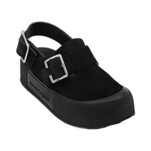 Buckle-Fastened Round-Toe Sandals