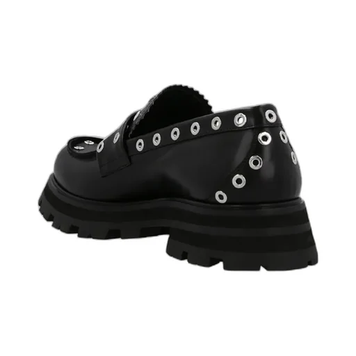 Eyelet Embellished Slip-On Loafers
