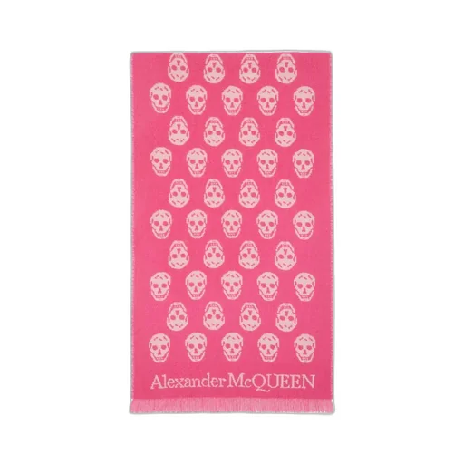 Skull-Print Wool Scarf