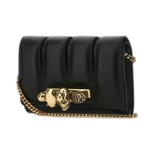 Embellished Skull Chained Clutch Bag