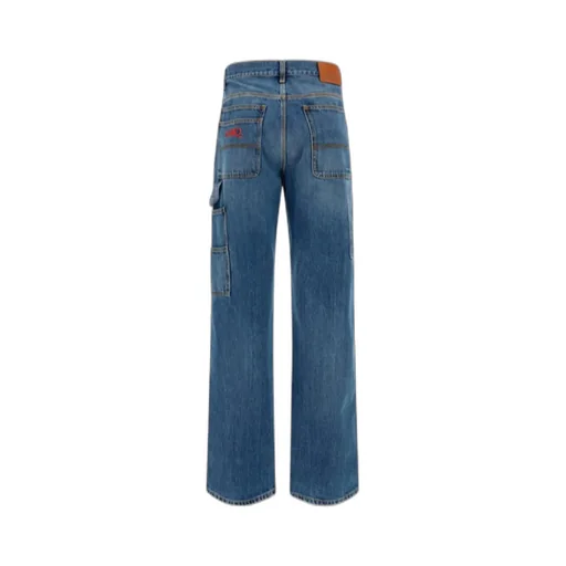 Logo Embroidered Straight Leg Jeans