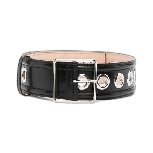 Eyelet-Embellished Detail Belt