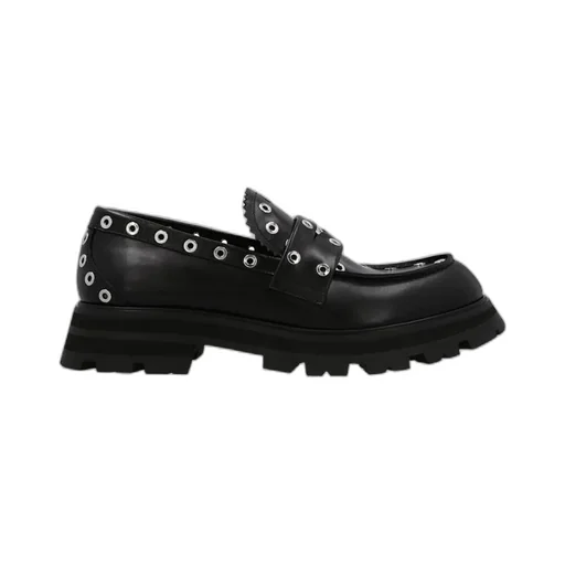 Eyelet Embellished Slip-On Loafers