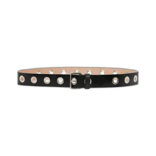 Eyelets Embellished Buckle Belt