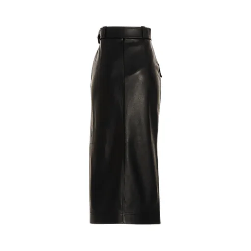 Slash Side Split Belted Skirt