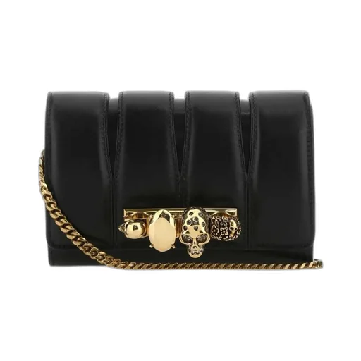 Embellished Skull Chained Clutch Bag