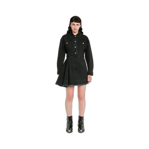 Frayed Hem A-Line Mini Skirt