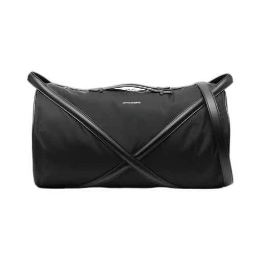 Logo Printed Zipped Duffel Bag