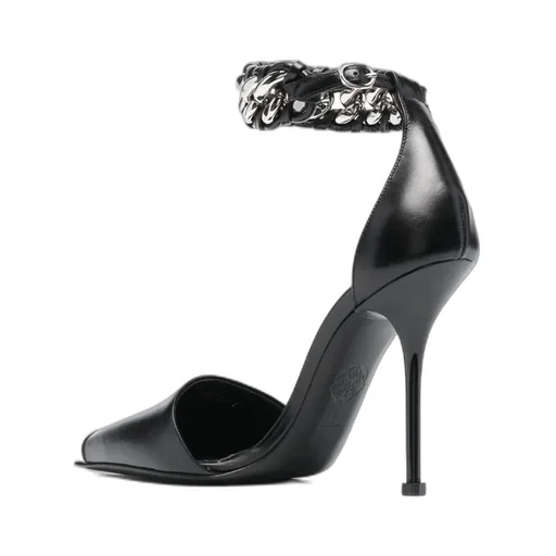 Pointed Toe Chain-Link Pumps