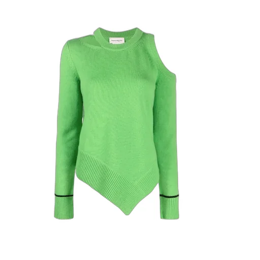 Asymmetric Hem Cut-Out Pullover