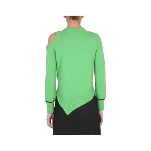 Asymmetric Hem Cut-Out Pullover
