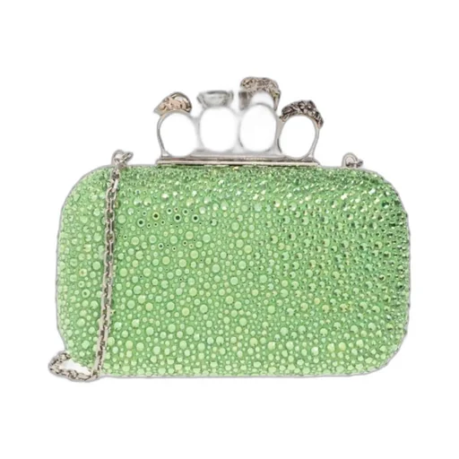 Skull Rhinestone-Embellished Crossbody Bag