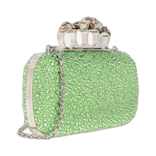 Skull Rhinestone-Embellished Crossbody Bag