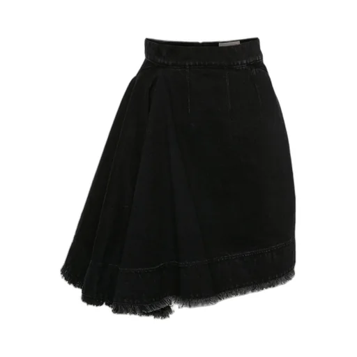 Frayed Hem A-Line Mini Skirt