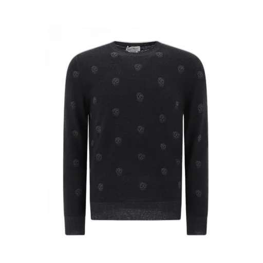 Skull Pattern Knitted Wool Sweater