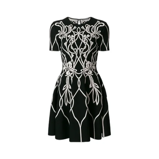 Round-Collar Short-Sleeve Dress