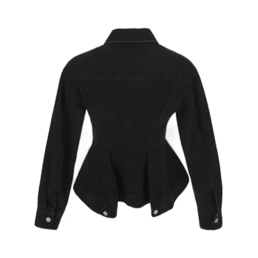 Button Up Peplum Denim Jacket