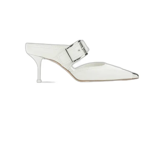 Pointed-Toe Heeled Mules