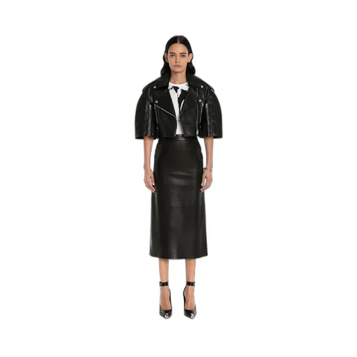 A-Line Leather Skirt