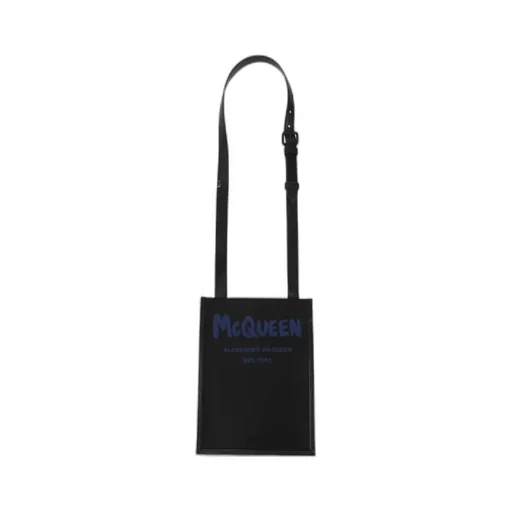 Graffiti Logo Print Messenger Bag