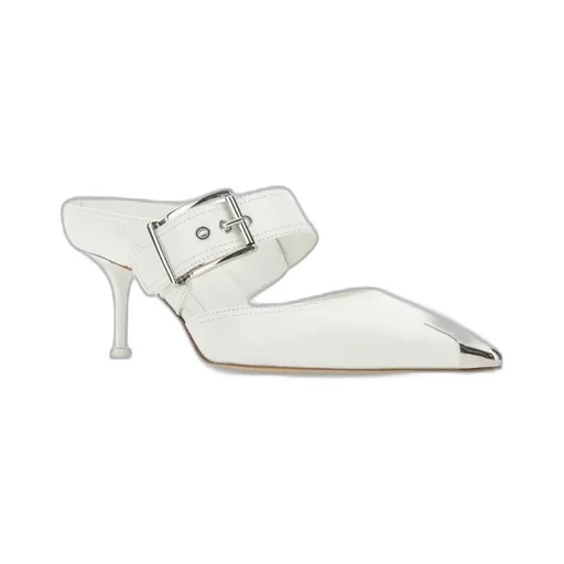 Pointed-Toe Heeled Mules
