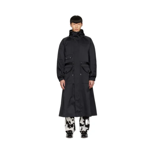 Drawstring Waist Hooded Coat