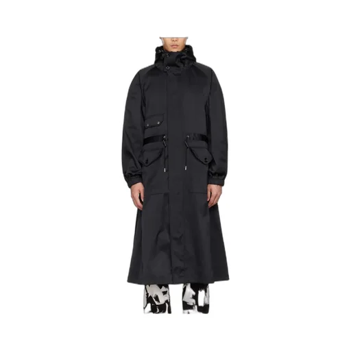 Drawstring Waist Hooded Coat